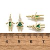 Brass Micro Pave Cubic Zirconia Pendants KK-D339-02G-05-3