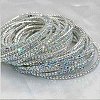 Brass Rhinestone Tennis Bracelets WG6EB7A-19-1