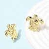 Turtle Brass Stud Earrings EJEW-D352-04G-3
