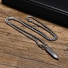 304 Stainless Steel Hexagonal Nail Shape Pendant Box Chain Necklaces for Men WG73060-01-1