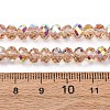 Electroplate Transparent Glass Beads Strands EGLA-A046-01B-22-4