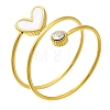 Ion Plating(IP) 304 Stainless Steel Micro Pave Cubic Zirconia Finger Rings for Women RJEW-U013-11G-07-1