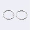Rhodium Plated 925 Sterling Silver Open Jump Rings STER-F036-02P-0.7x6mm-2