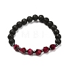 Dyed & Heated Natural Tiger Eye Beads  Stretch Bracelets Set BJEW-JB06651-6