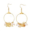 Natural Citrine Chip Beads Dangle Earrings EJEW-JE03505-02-1