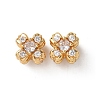 Brass Micro Pave Clear Cubic  Zirconia Beads KK-K422-05G-1