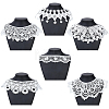 6Pcs 6 Styles Polyester Embroidery Lace Collar AJEW-CY0002-84-1