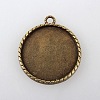 Vintage Tibetan Style Alloy Pendant Cabochon Bezel Settings TIBEP-M018-78AB-NF-1