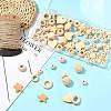 120Pcs 10 Styles Unfinished Wood Beads WOOD-FS0002-37-8