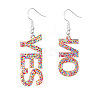 Bling Acrylic Word Fuck & Off Asymmetrical Earrings GIPO-PW0001-017S-1