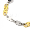 201 Stainless Steel Oval Links Chain Necklace NJEW-F22-39S-GP-3