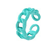 Spray Painted Alloy Oval Curb Chain Cuff Rings for Women WG64013-08-2