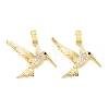 Brass Micro Pave Clear Cubic Zirconia Pendants KK-G533-07B-G-1