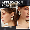10Pcs Flat Round with Clover Brass Stud Earring Findings DIY-BBC0001-36-5