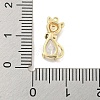 Brass Micro Pave Clear Cubic Zirconia Glass Charms KK-S386-05G-3