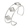 Non-Tarnish 304 Stainless Steel Wide Textured Open Cuff Bangles BJEW-Q348-05P-05-1