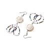 Flower Glass Seed Beaded Dangle Earrings for Women EJEW-MZ00203-03-4