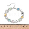 Brass Micro Pave Clear Cubic Zirconia Link Chain Bracelets for Women BJEW-C156-03P-5