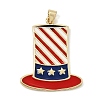Independence Day Brass Enamel Pendants KK-CBAA41C-16D-G-1