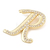 Brass Micro Pave Clear Cubic Zirconia Pendants CU-CBA8481-01G-R-2