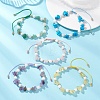 Natural & Synthetic Gemstone & Natural Malaysia Jade Chips Beads Braided Bead Bracelets BJEW-MZ00330-1
