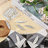20Pcs Feather Shape Brass Brooch JEWB-CO0001-01S-5