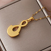 Vintage 304 Stainless Steel Crystal Rhinestone Infinity Pendant Necklaces for Women UB6493-3