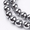 8MM Grade A Round Non-Magnetic Synthetic Hematite Beads Strands X-G-S096-8mm-3-3