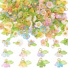 40Pcs 8 Colors Frosted Acrylic Pendants PALLOY-YW00177-1