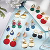 8 Pairs 8 Style Alloy Twist Flat Round & Donut Dangle Stud Earrings for Women EJEW-AN0001-74-7