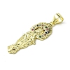 Brass Micro Pave Cubic Zirconia Pendants KK-H472-43G-01-2