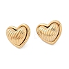 304 Stainless Steel Two Tone Heart Stud Earrings EJEW-M073-09G-3