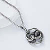 Vintage Gothic 304 Stainless Steel Intertwined Double Snake Pendant Box Chain Necklaces for Men HY8328-1