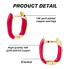 FIBLOOM 4 Pairs 4 Colors Golden Brass Rectangle Hoop Earrings EJEW-FI0003-06-3