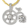 Zinc Alloy with Crystal Rhinestone Charms RB-OY001-65P-1