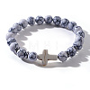 Synthetic Howlite Beaded Stretch Bracelets QL8624-4-1