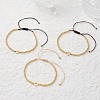 3Pcs Brass Round Beads Braided Bead Bracelets BJEW-JB12888-1