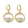 Evil Eye Real 18K Gold Plated Brass Dangle Leverback Earrings EJEW-Q797-09G-02-1
