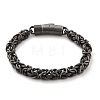 304 Stainless Steel Byzantine Chains Bracelets for Women Men BJEW-A031-04B-AS-3