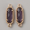 Golden Plated Brass Pave Glass Connector Charms LS-FIND-WH0110-728G-08-1