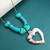 Acrylic Heart Pendant 304 Stainless Steel Round Snake Chain Necklaces WGAB71E-02-1
