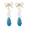 Brass Dangle Stud Earrings EJEW-JE06913-4