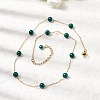 Stainless Steel & Imitation Pearl Round Link Chain Necklaces for Women WGE4439-06-5