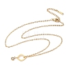 304 Stainless Steel Crystal Rhinestone Geometric Pendant Cable Chain Necklaces NJEW-Z073-01G-01-4