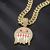Zinc Alloy Full Crystal Rhinestone Ghost Pendant Necklaces with Enamel for Men FS-WG94CB1-01-2