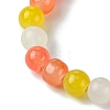 8mm Baking Painted Imitation Jade Glass Round Beaded Stretch Kids Bracelets for Girls Boys BJEW-JB10895-4