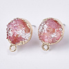 Druzy Resin Stud Earring Loops X-RESI-S383-028D-2