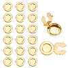 20Pcs Flat Round Brass Button Covers Settings BUTT-ME0001-48E-1