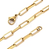 304 Stainless Steel Paperclip Chain Necklaces X-NJEW-Q013-03G-2