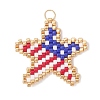 Glass Seed Beaded Pendants PALLOY-MZ01256-1